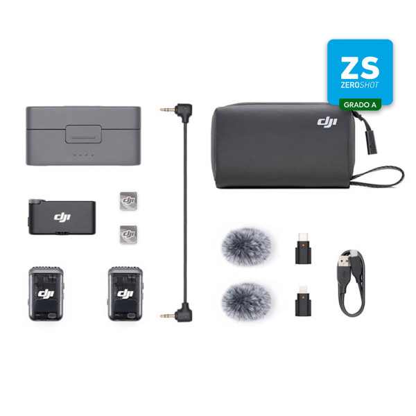 Micro DJI MIC 2 (2 TX + 1 RX + Estuche de carga) (Zero Shot GRADO A)